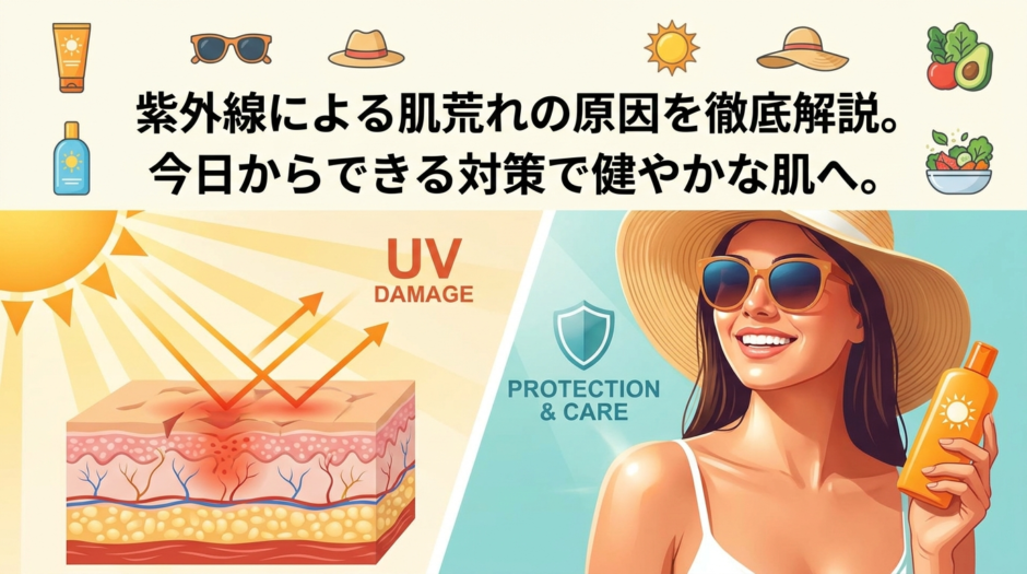 紫外線による肌荒れの原因を徹底解説。今日からできる対策で健やかな肌へ。