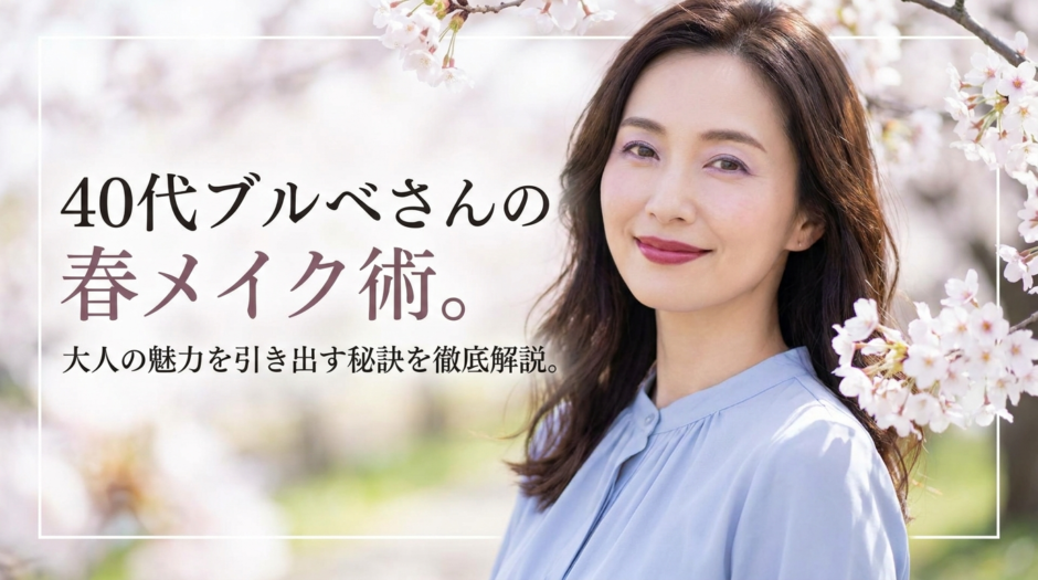 40代ブルベさんの春メイク術。大人の魅力を引き出す秘訣を徹底解説。