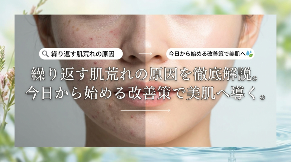 繰り返す肌荒れの原因を徹底解説。今日から始める改善策で美肌へ導く。